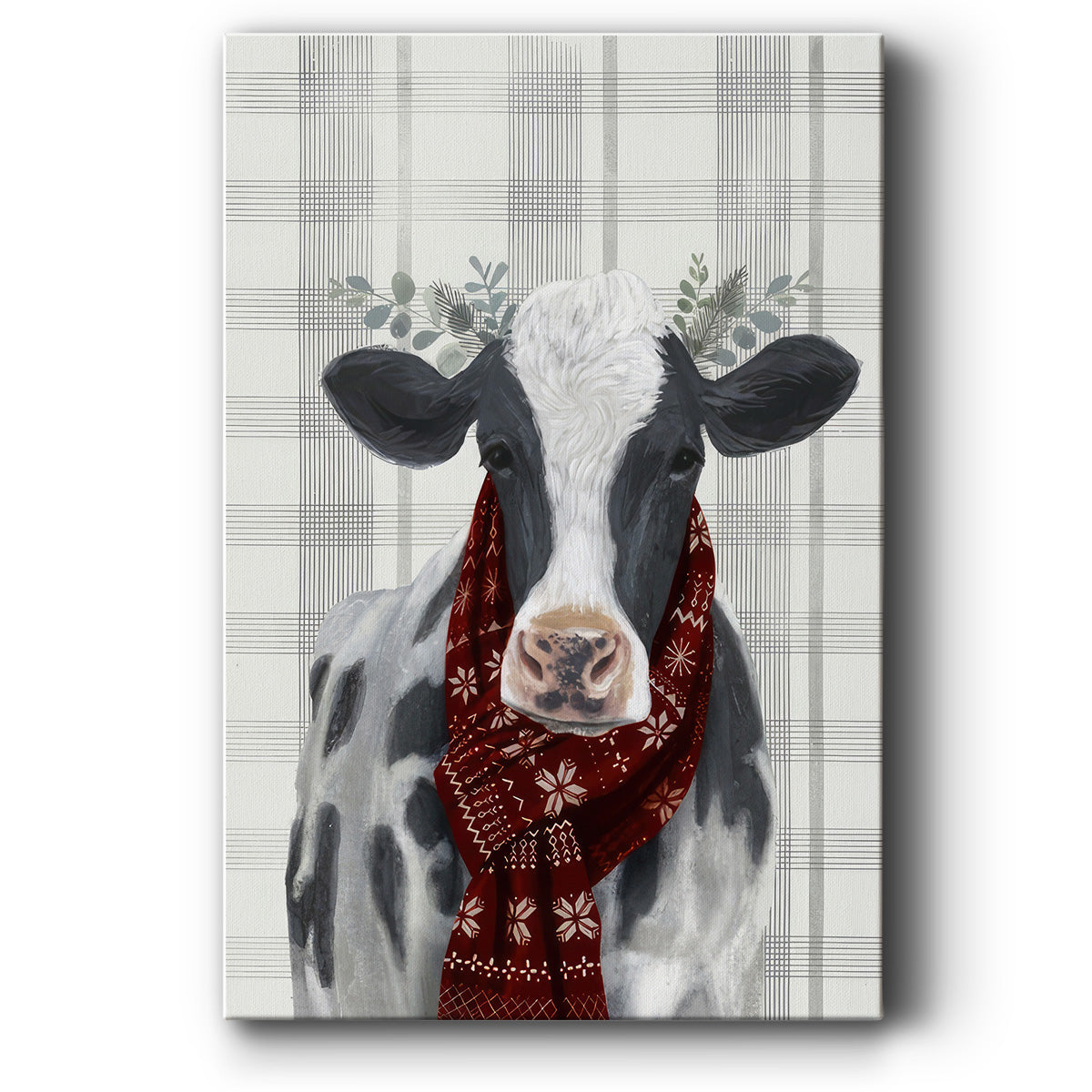 Yuletide Cow I - Gallery Wrapped Canvas