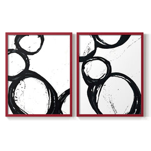 Colorful geometric landscape artwork depicting a coastal view with blue waters and green hills during daytime