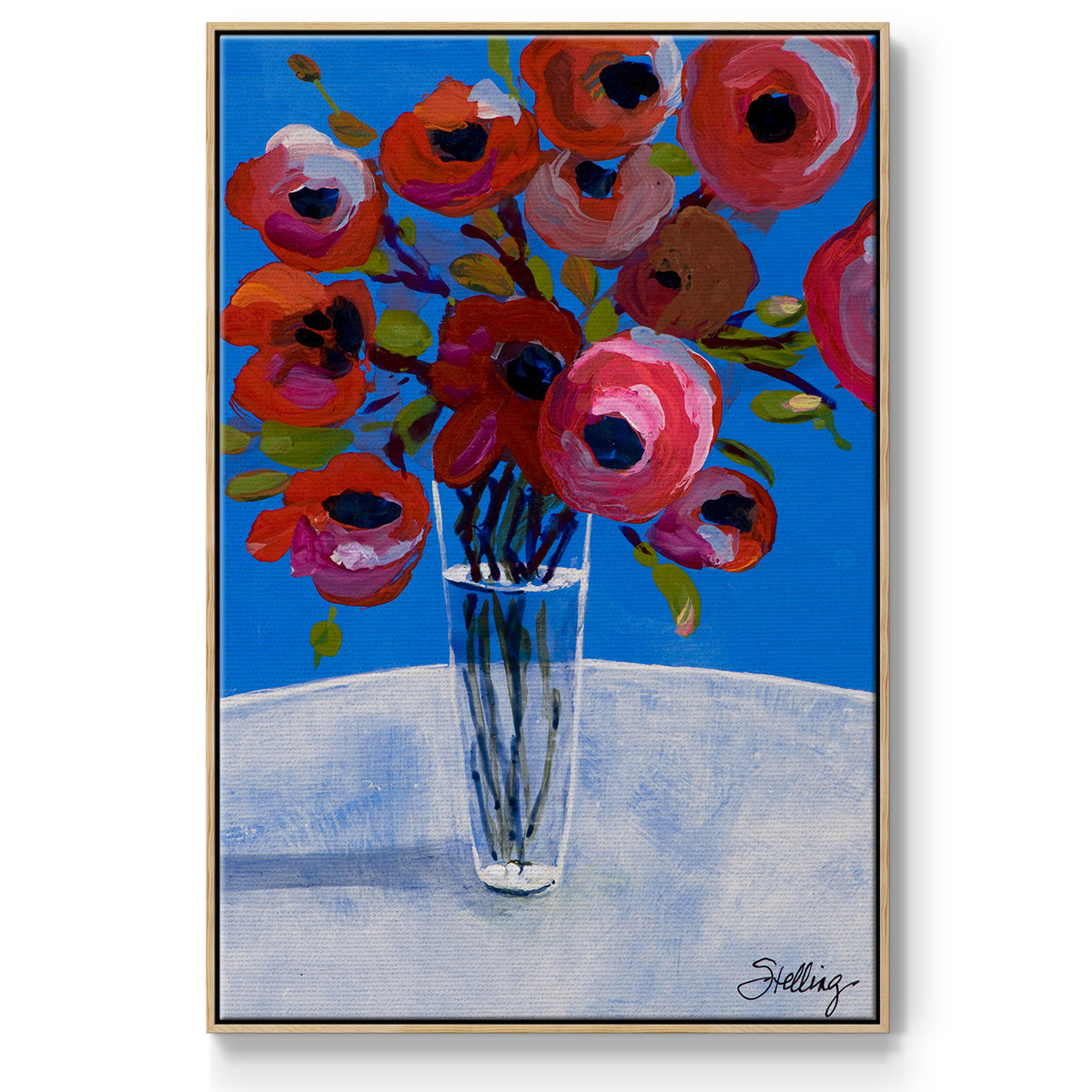 Poppies - Framed Premium Gallery Wrapped Canvas L Frame - Ready to Hang