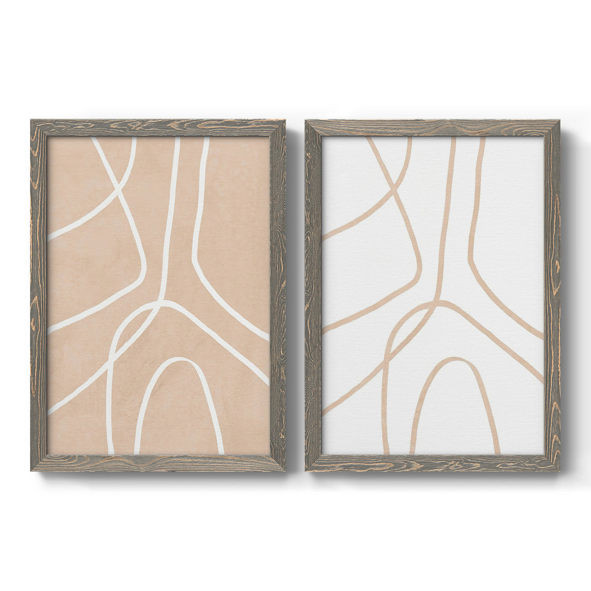 Clean Contour III - Premium Framed Canvas 2 Piece Set - Ready to Hang