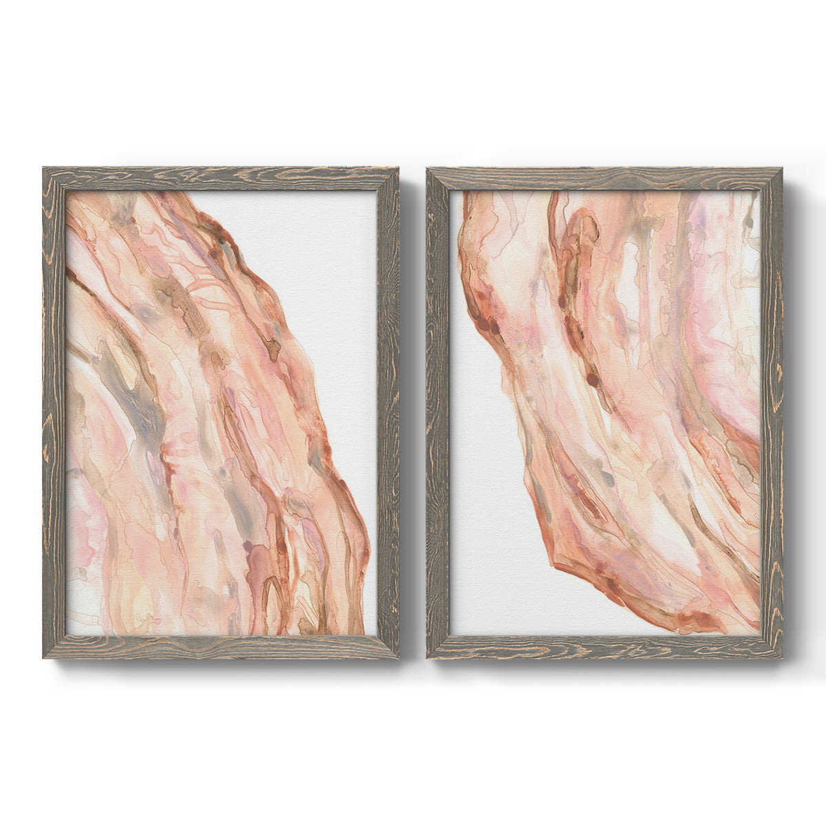 Rose Quartz I - Premium Framed Canvas 2 Piece Set - Ready to Hang