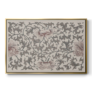 Vintage Abstract Print-XVII Premium Framed Gallery Wrapped Canvas in Floating Frame