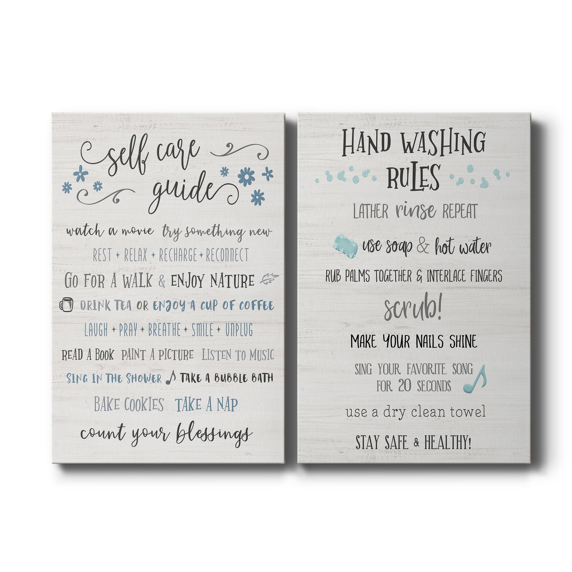 Guide to Self Care Premium Gallery Wrapped Canvas - Ready to Hang - Set of 2 - 8 x 12 Each