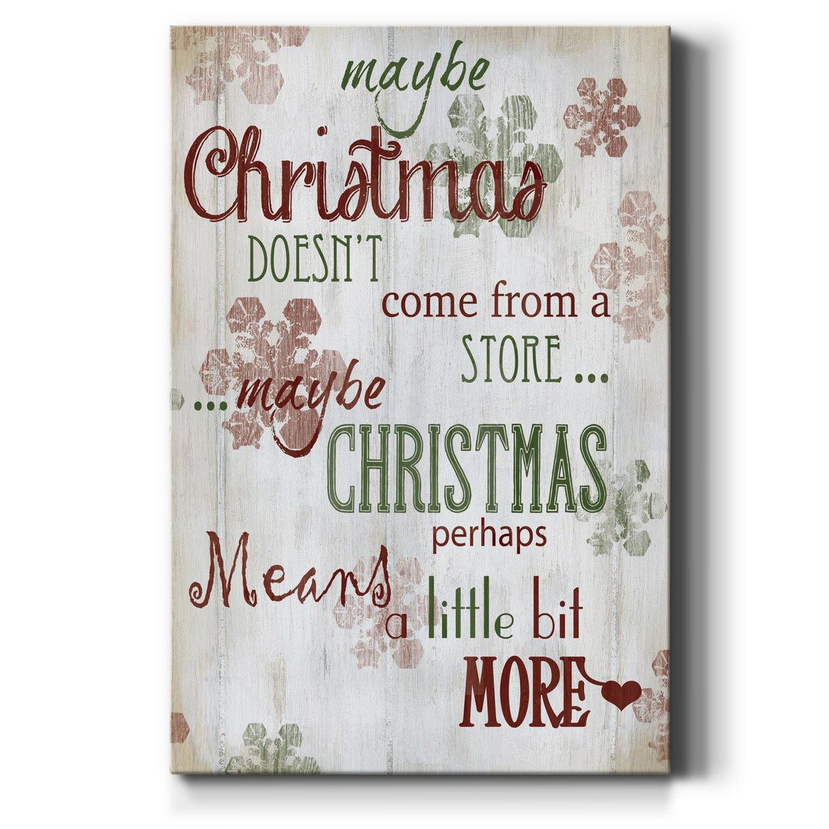 Christmas Means More Type Premium Gallery Wrapped Canvas - Ready to Hang
