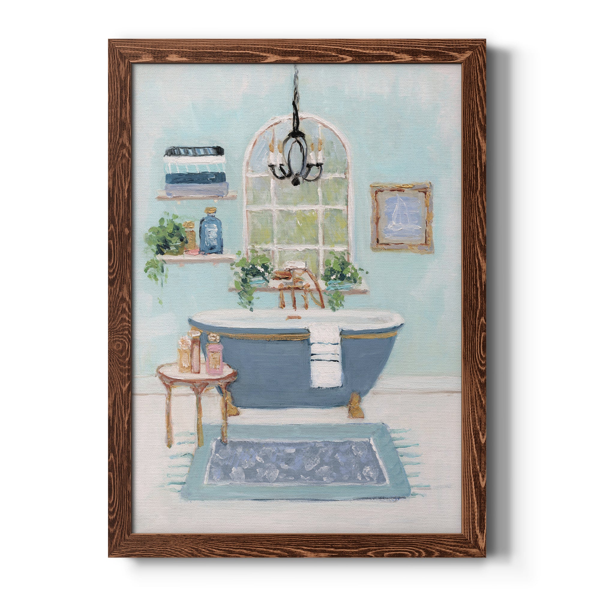 Blue Bath I - Premium Canvas Framed in Barnwood - Ready to Hang