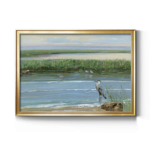 Wading at Dusk - Modern Framed Canvas Print