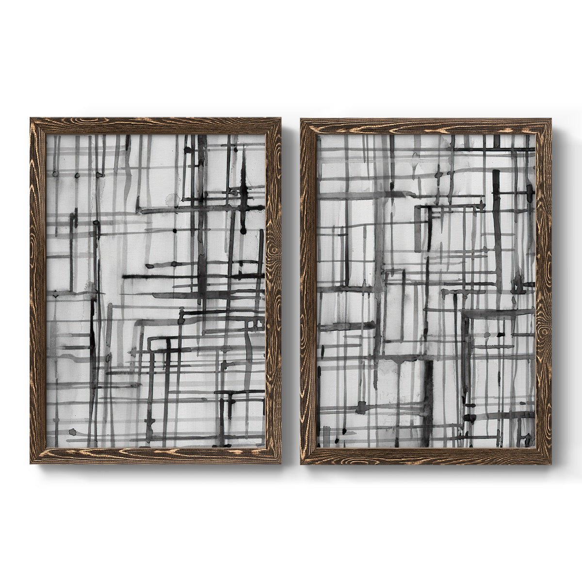 Line Meditation I - Premium Framed Canvas 2 Piece Set - Ready to Hang
