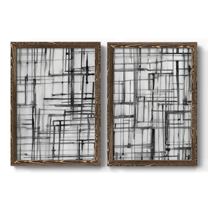 Line Meditation I - Barnwood Framed Canvas Set