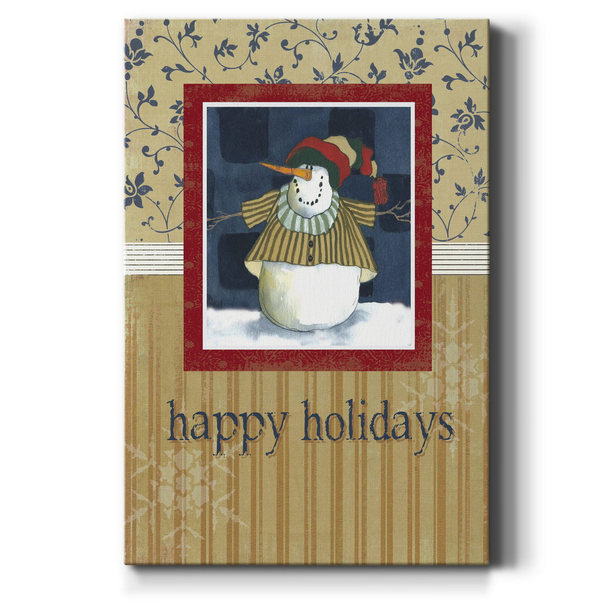 DENIM SNOWMAN Premium Gallery Wrapped Canvas - Ready to Hang