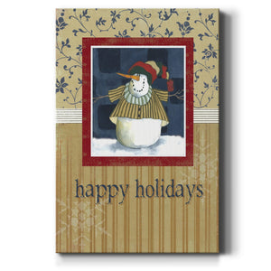 DENIM SNOWMAN Premium Gallery Wrapped Canvas - Ready to Hang