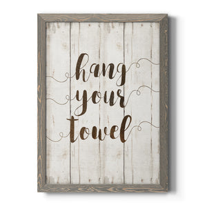 Hang Your Towel - Premium Canvas Framed in Barnwood - Ready to Hang