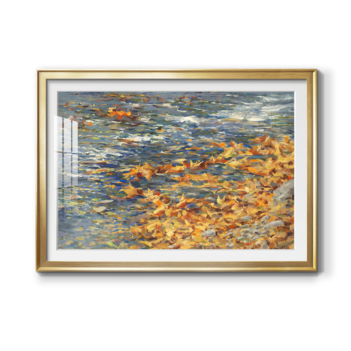 Autumn Creek - Modern Framed Art Print