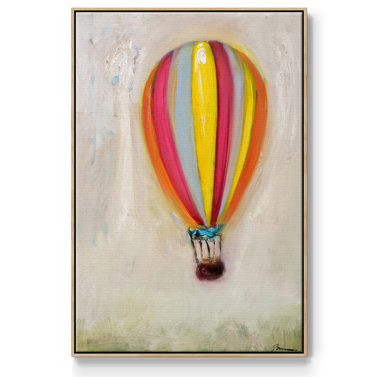 Lucky Hot Air Balloon - Framed Premium Gallery Wrapped Canvas L Frame - Ready to Hang