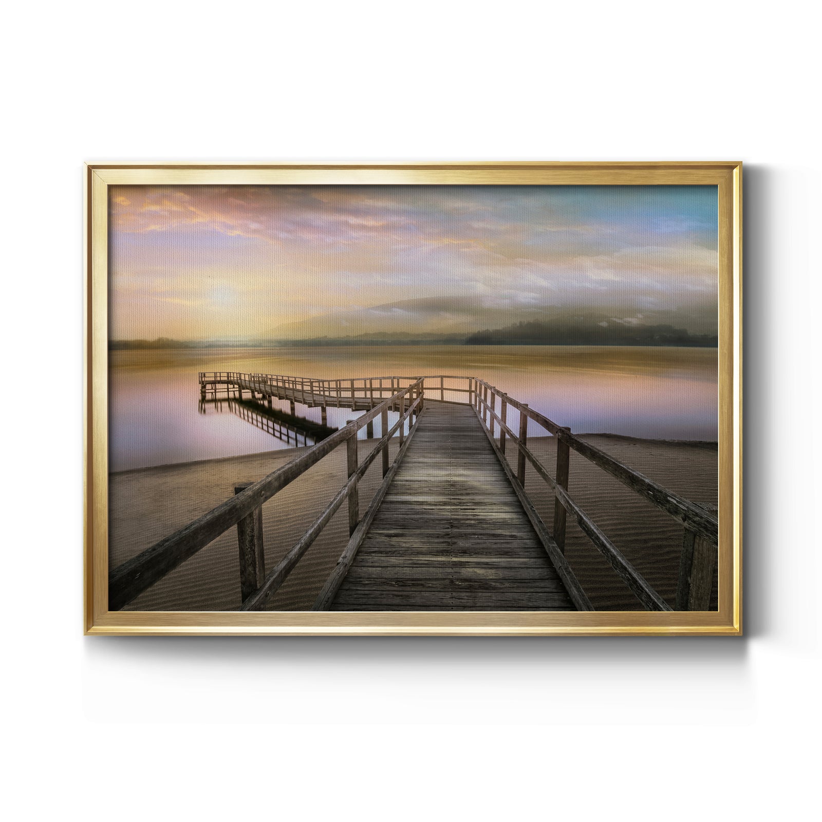 Morning on the Lake - Modern Framed Canvas Print
