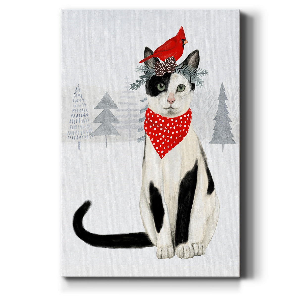 Christmas Cats & Dogs VI Premium Gallery Wrapped Canvas - Ready to Hang