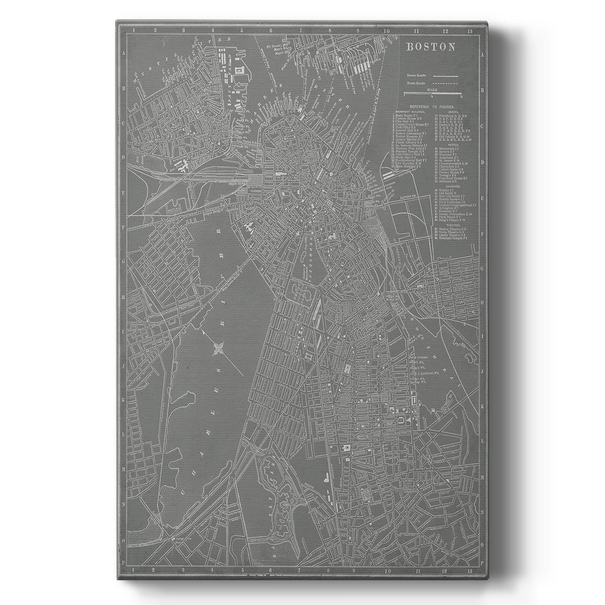 City Map of Boston - Canvas Art Print