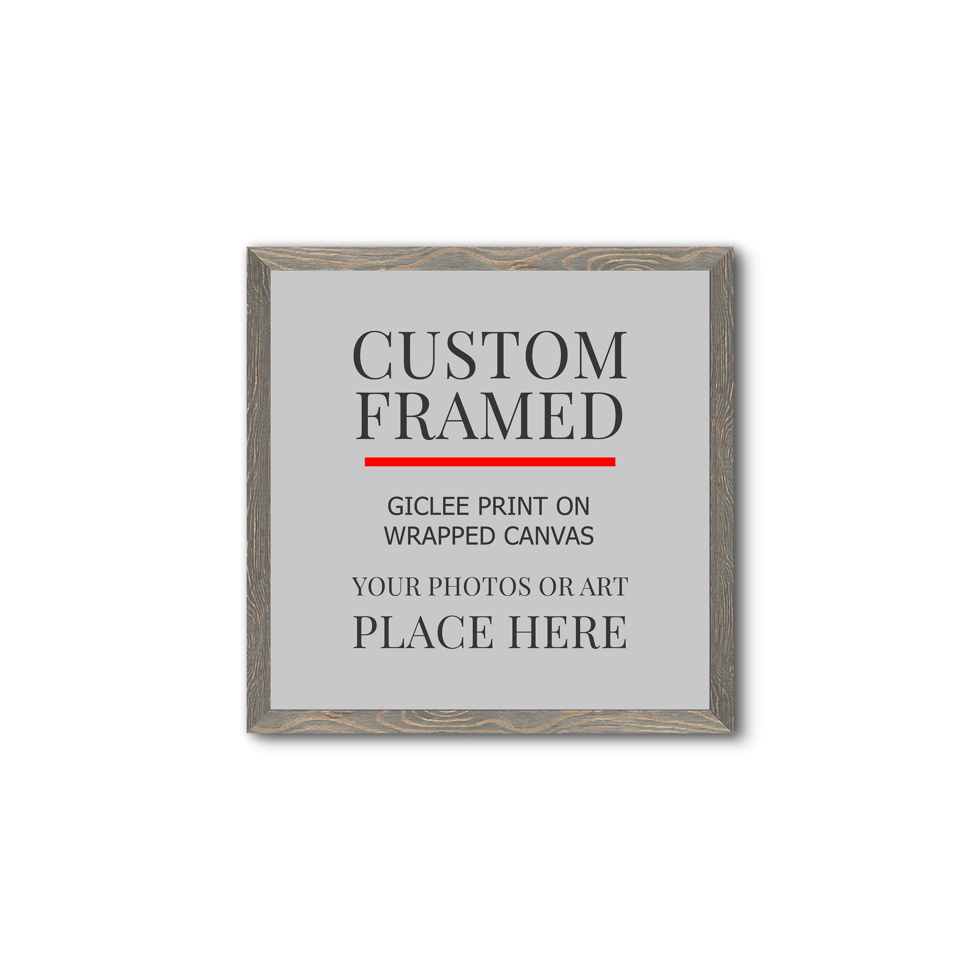 Square Custom Rustic Frames - Gallery Wrapped Canvas or Prints
