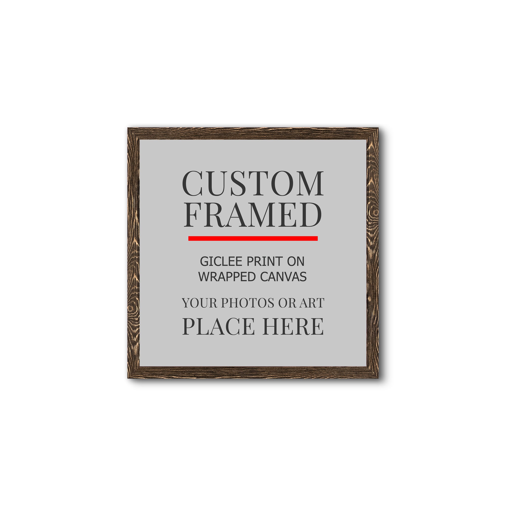 Square Custom Rustic Frames - Gallery Wrapped Canvas or Prints