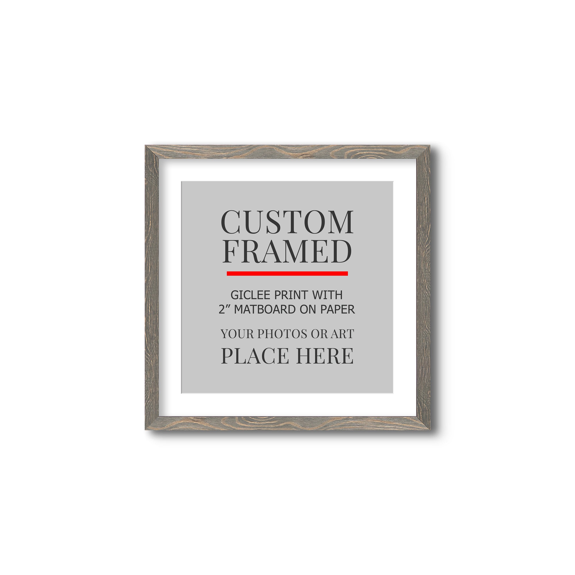 Square Custom Rustic Frames - Gallery Wrapped Canvas or Prints