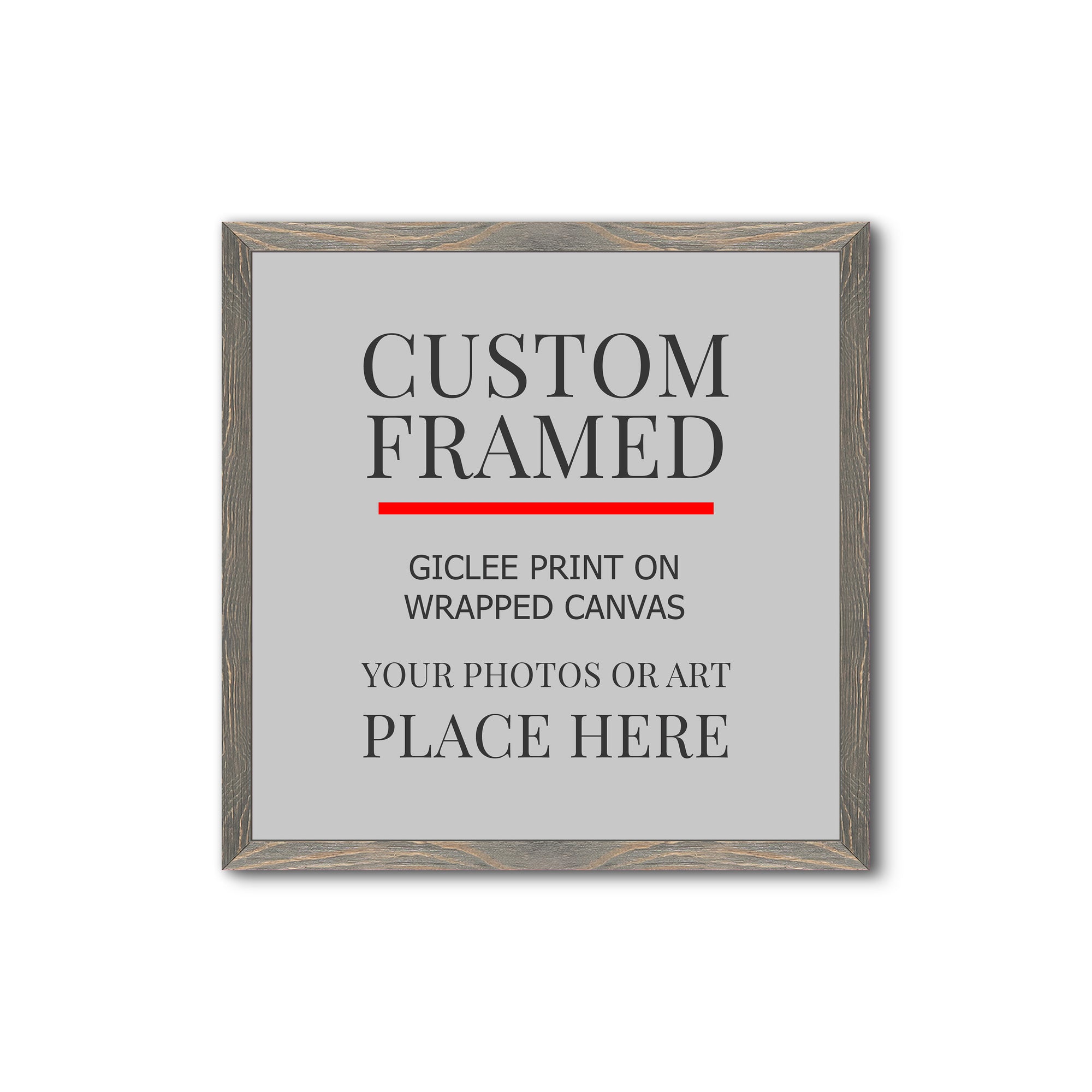 Square Custom Rustic Frames - Gallery Wrapped Canvas or Prints