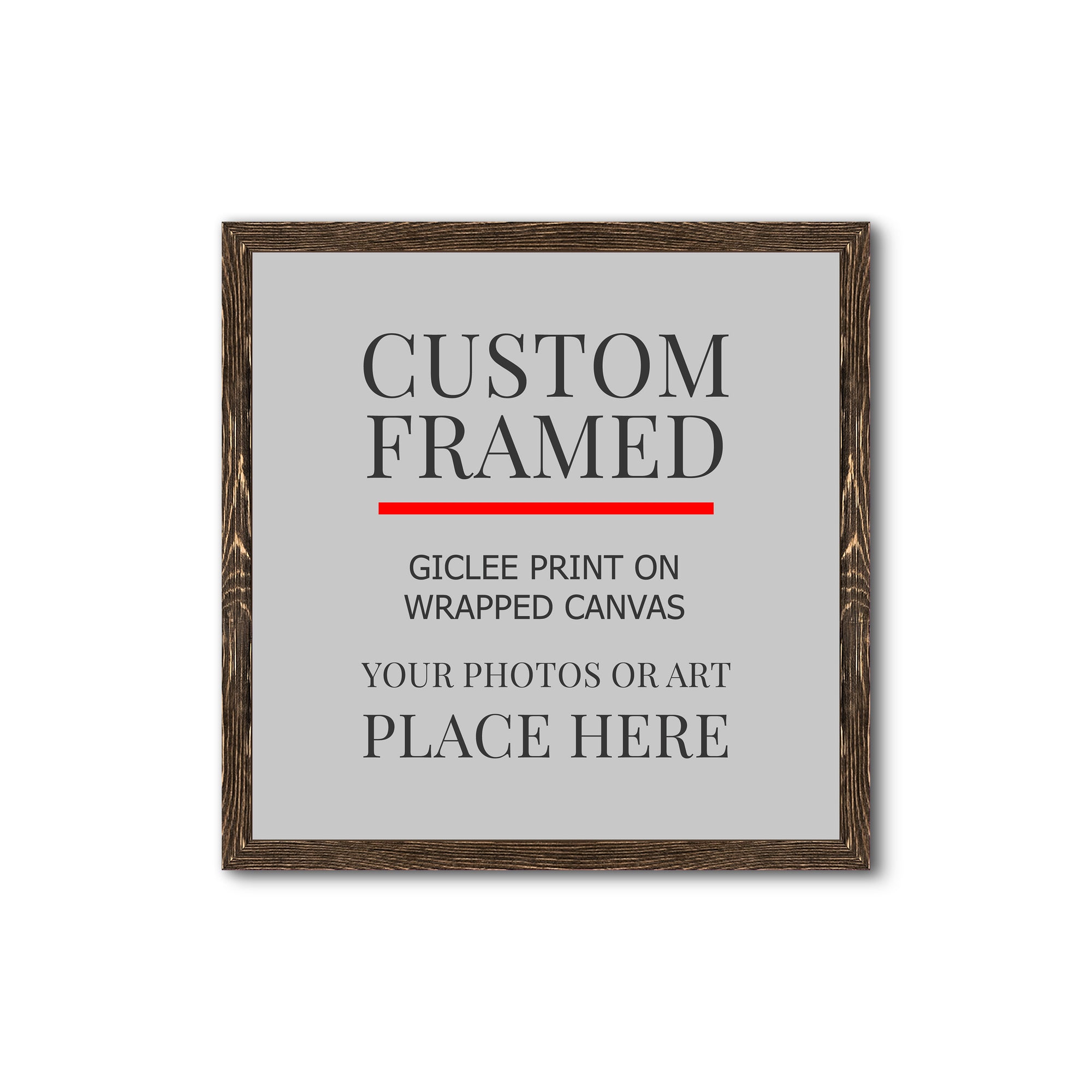 Square Custom Rustic Frames - Gallery Wrapped Canvas or Prints