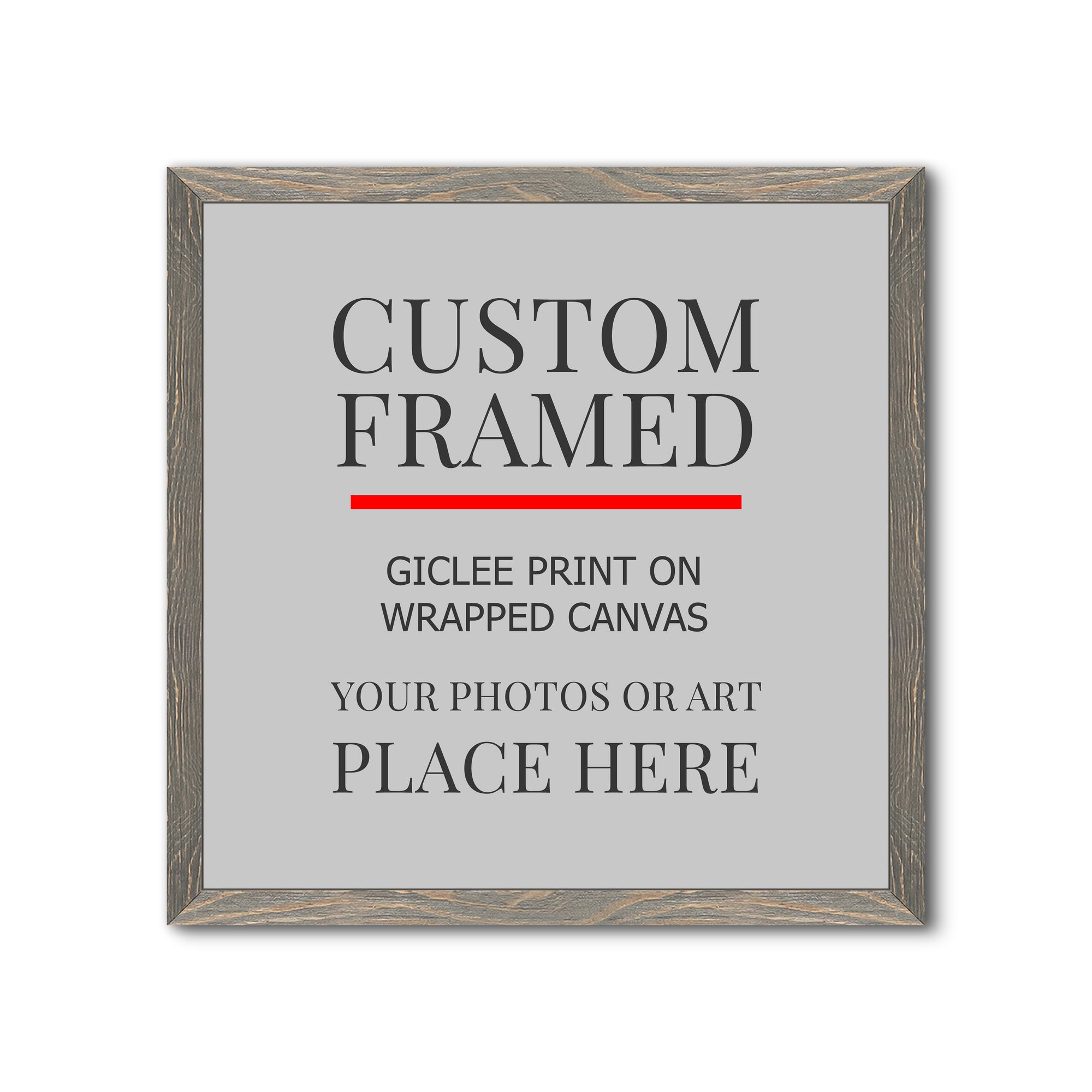 Square Custom Rustic Frames - Gallery Wrapped Canvas or Prints