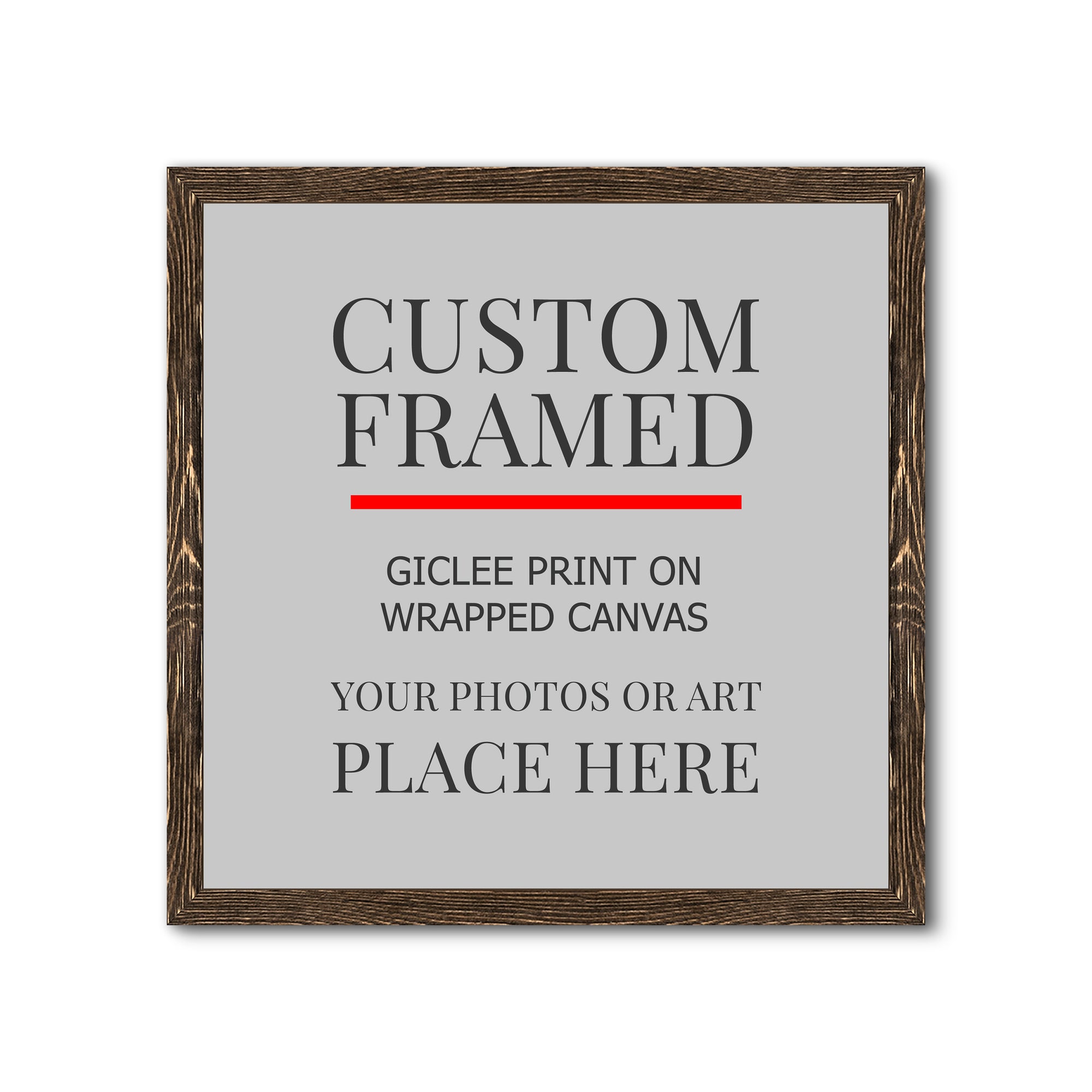 Square Custom Rustic Frames - Gallery Wrapped Canvas or Prints