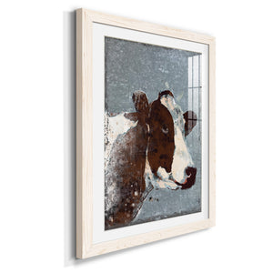 Cow On Galvanized Metal - Barnwood