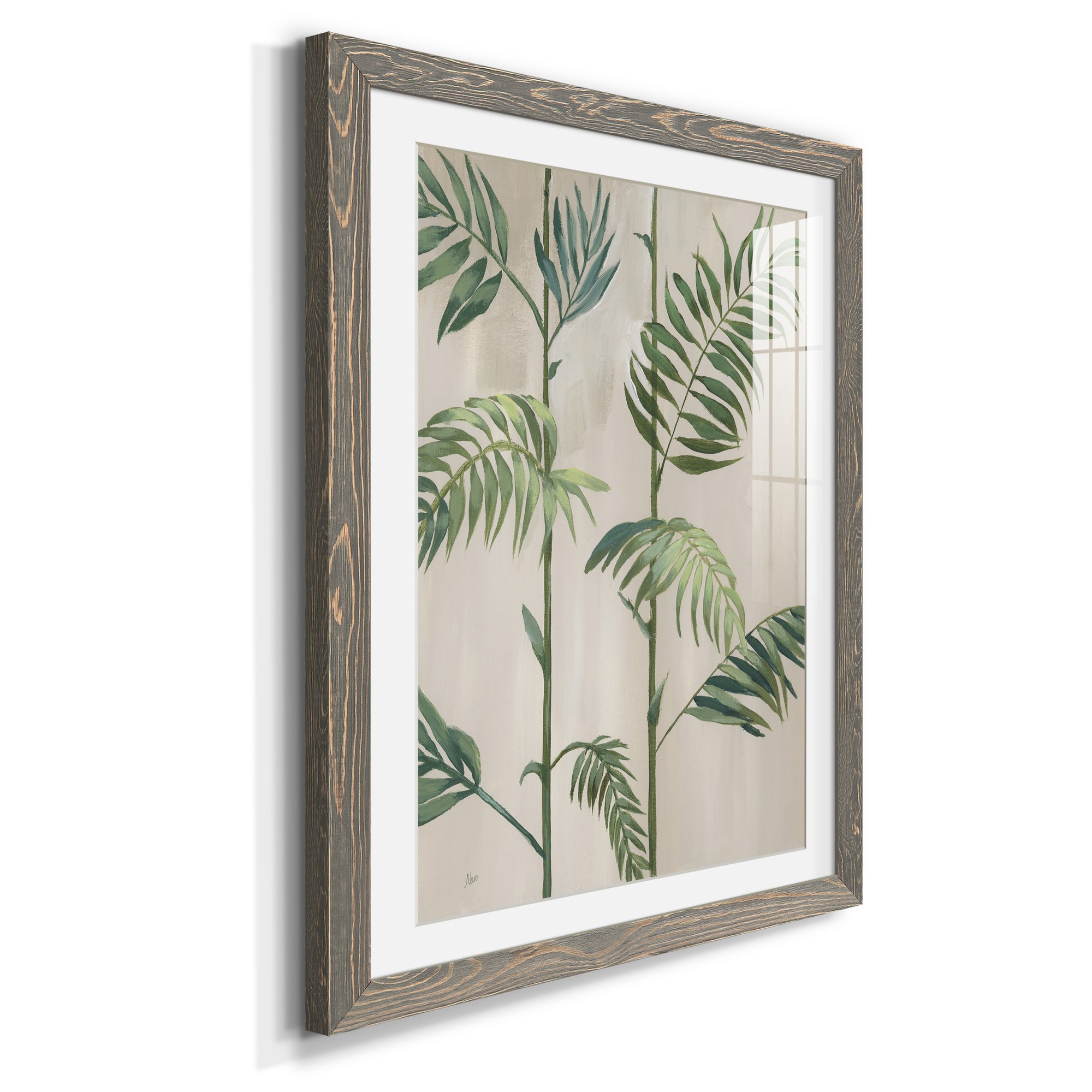 Modern Fronds I - Barnwood Framed Art Print