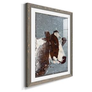 Cow On Galvanized Metal - Barnwood