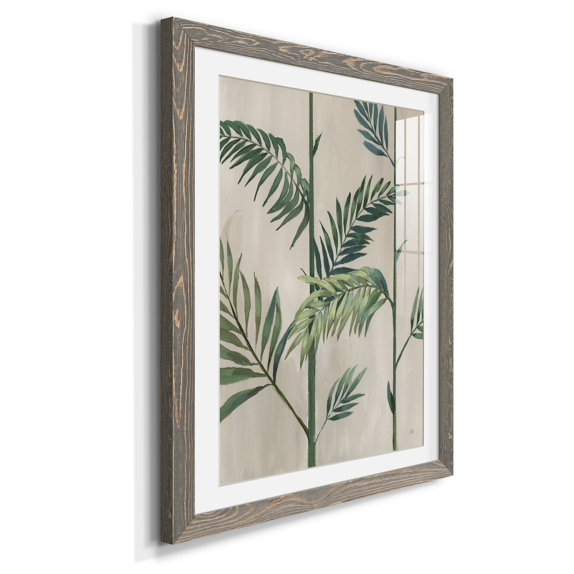 Modern Fronds II - Barnwood Framed Art Print