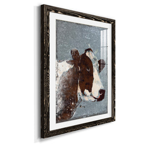 Cow On Galvanized Metal - Barnwood