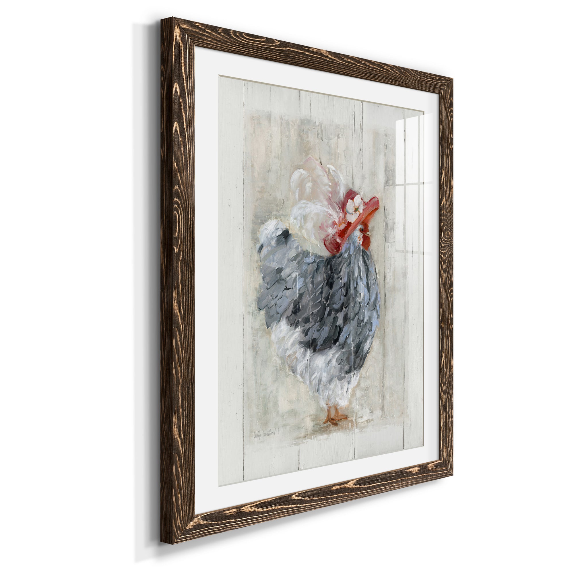 Sunday Best Hen - Barnwood Framed Art Print