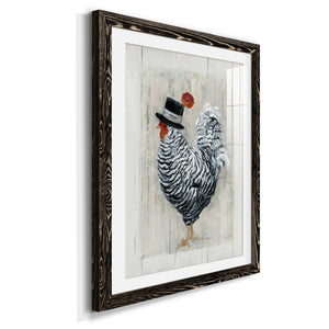 Sunday Best Rooster - Barnwood Framed Art Print