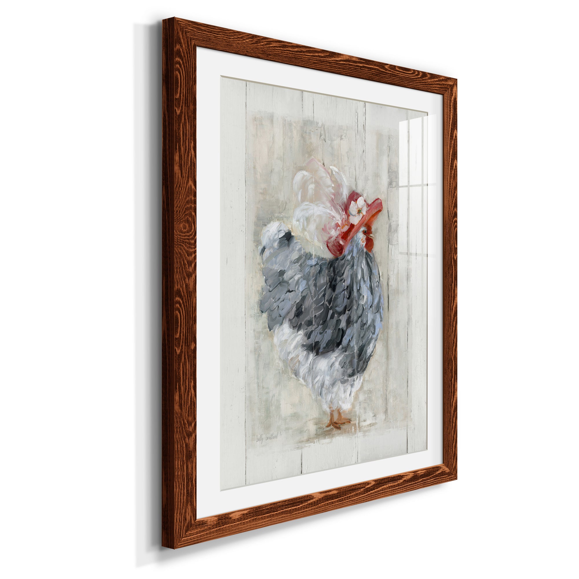 Sunday Best Hen - Barnwood Framed Art Print
