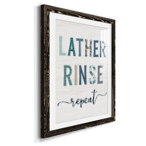 Lather Rinse Repeat - Barnwood Framed Art Print