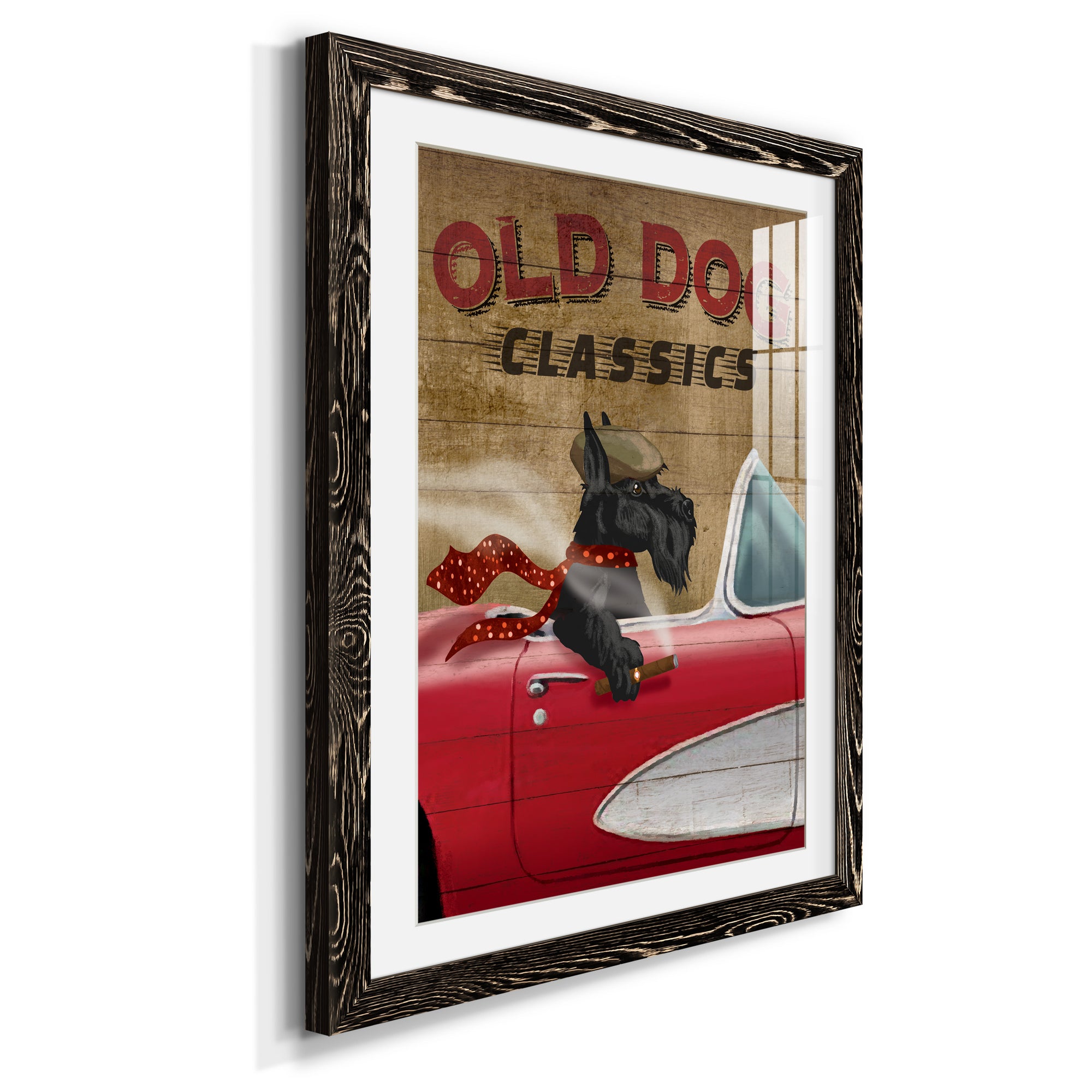 Old Dog Classics - Premium Framed Print - Distressed Barnwood Frame - Ready to Hang