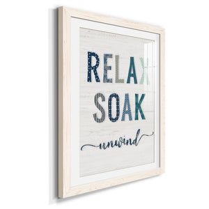 Relax Soak Unwind - Barnwood Framed Art Print