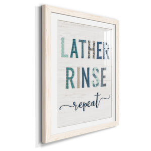 Lather Rinse Repeat - Barnwood Framed Art Print