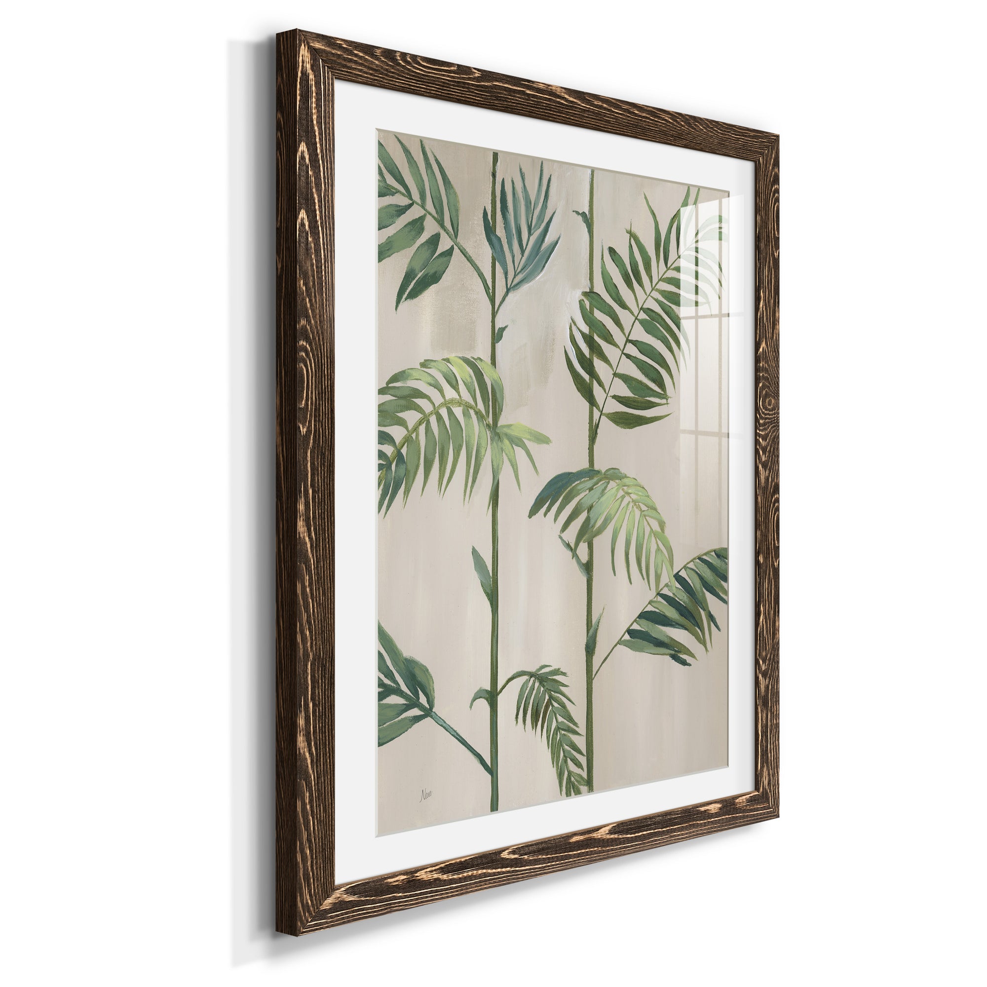 Modern Fronds I - Barnwood Framed Art Print