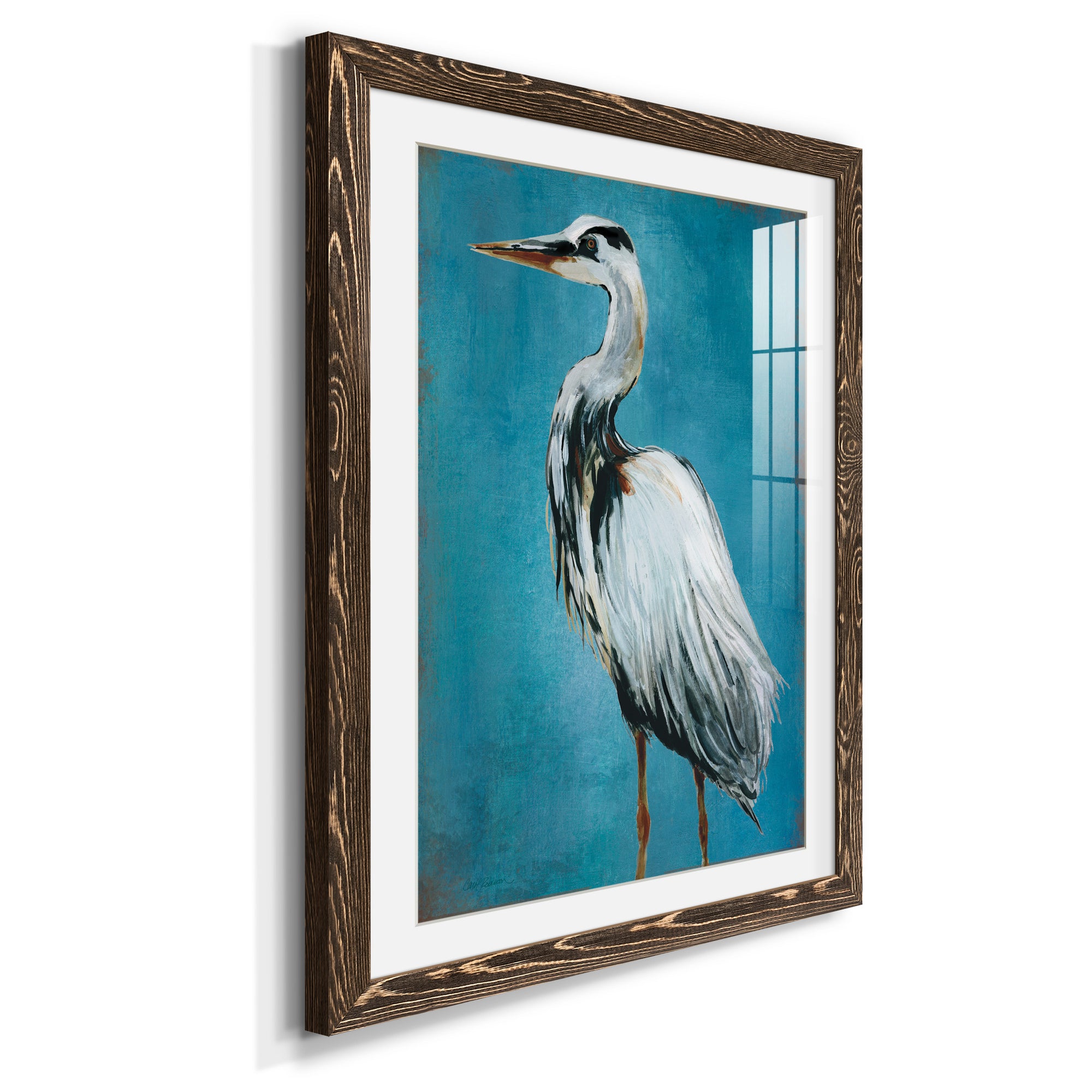 Great Blue Heron II - Premium Framed Print - Distressed Barnwood Frame - Ready to Hang