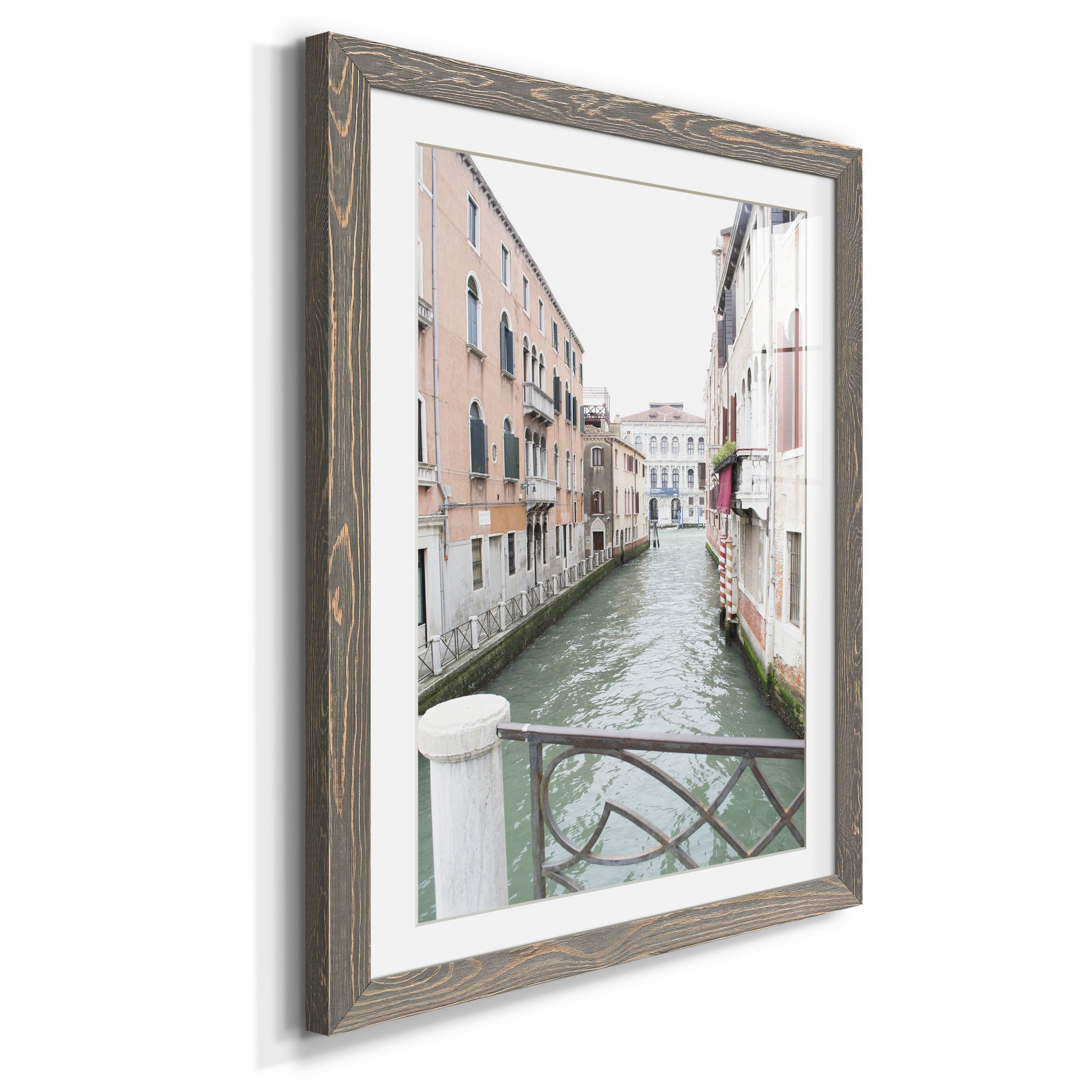 Venice Canal I - Premium Framed Print - Distressed Barnwood Frame - Ready to Hang