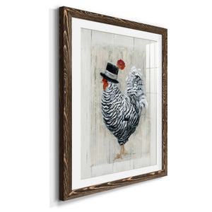 Sunday Best Rooster - Barnwood Framed Art Print