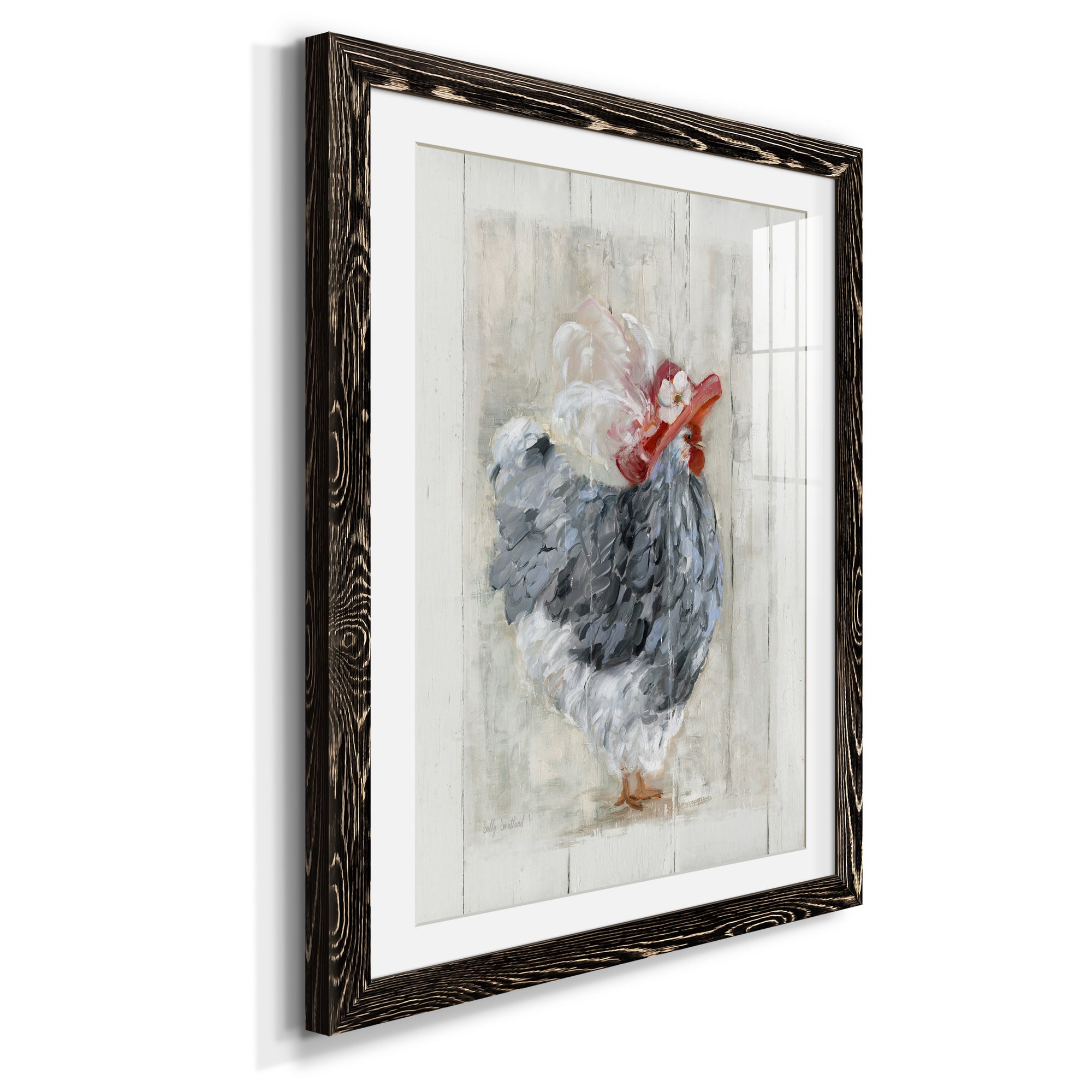 Sunday Best Hen - Barnwood Framed Art Print