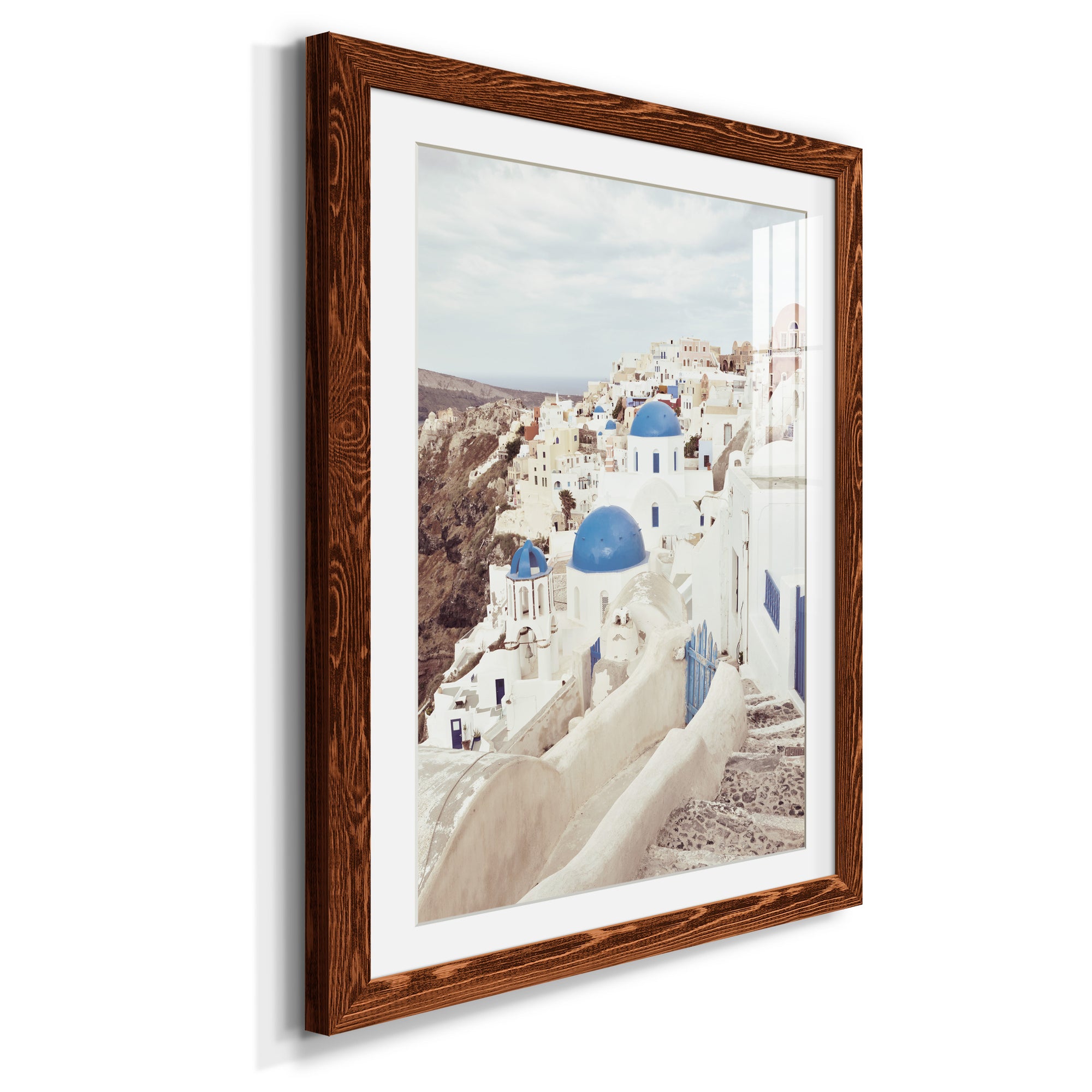 Santorini - Premium Framed Print - Distressed Barnwood Frame - Ready to Hang