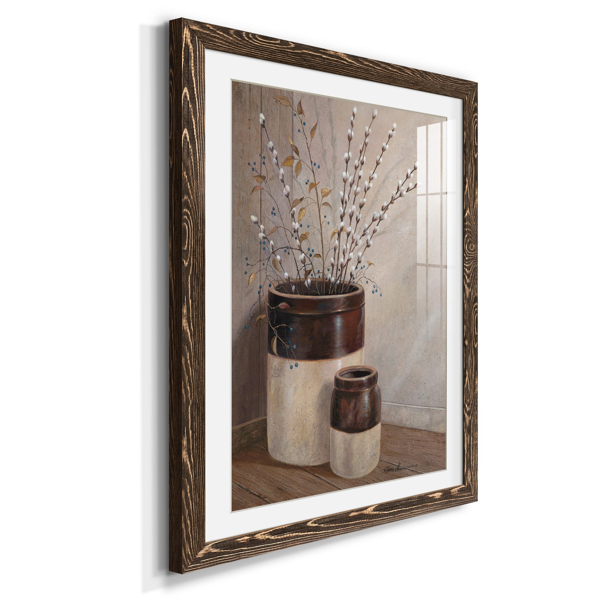 Pussywillows & Spring - Barnwood Framed Art Print