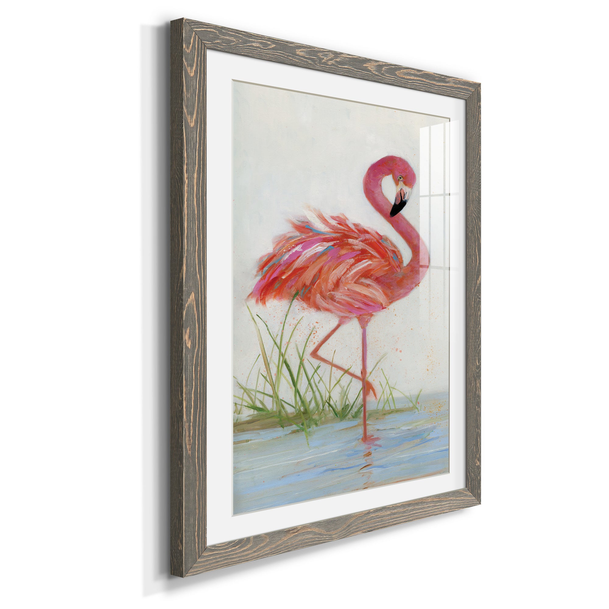 Flamingo I - Barnwood Framed Art Print