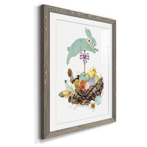 Bunny Hop - Barnwood Framed Art Print