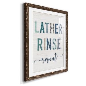 Lather Rinse Repeat - Barnwood Framed Art Print