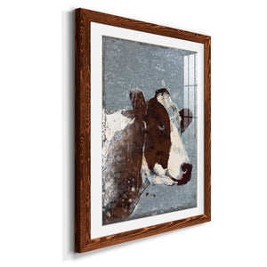 Cow On Galvanized Metal - Barnwood